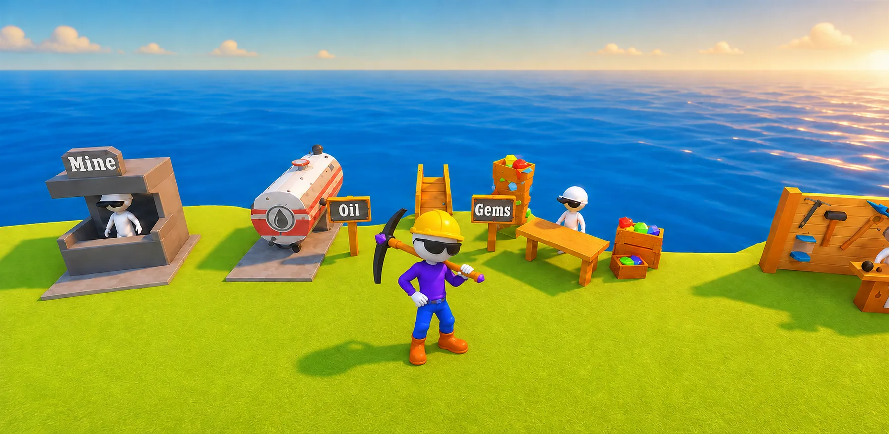 Oil Miner explorer with oil and gem mining stations